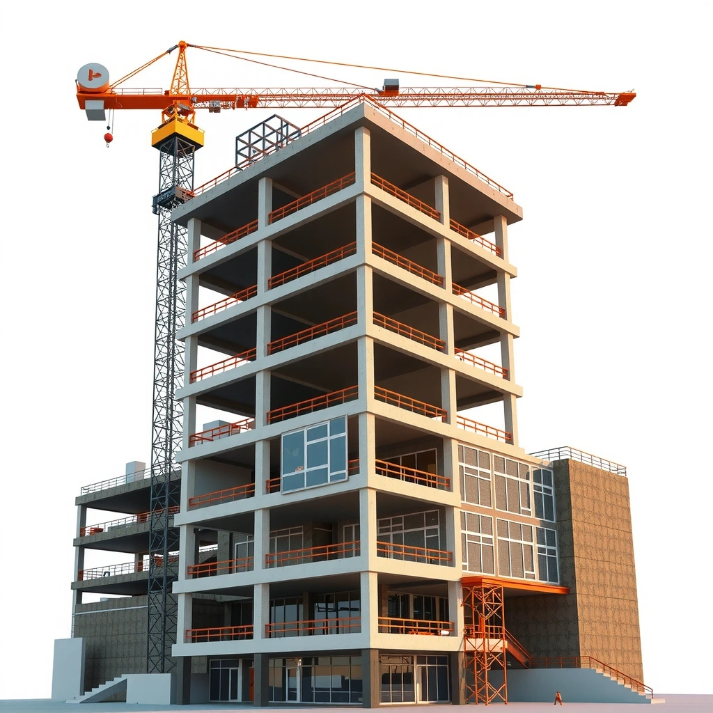 Commercial office building construction