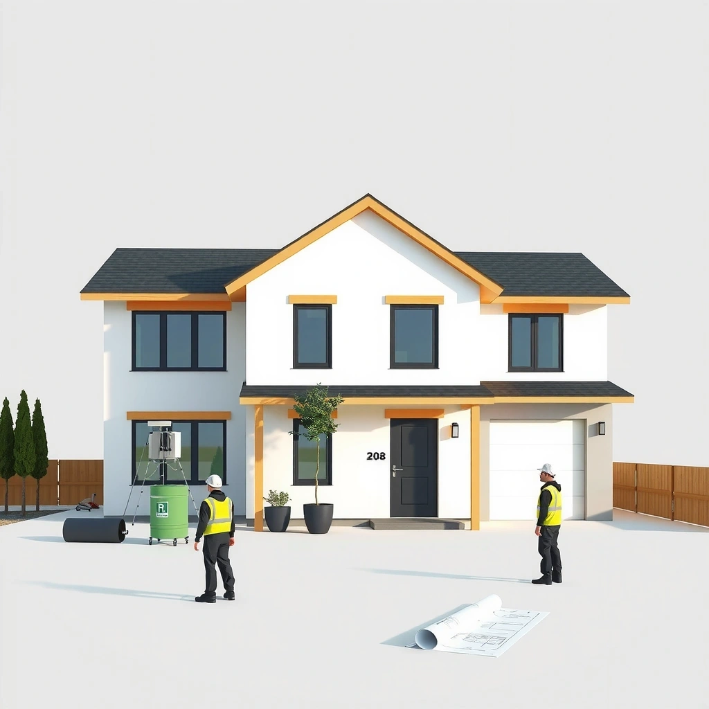 Modern residential construction project